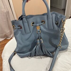 Michael Kors Light Blue Shoulder Bag with Gold Details